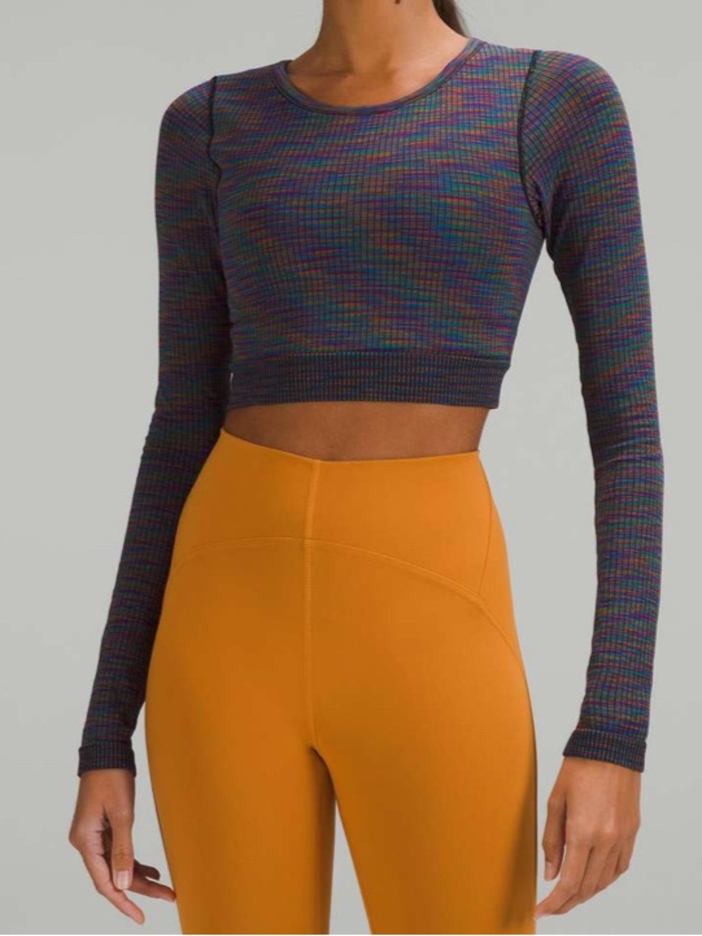 NWT Lululemon Ebb to Street Long Sleeve Shirt Rainbow Multi / Black size 6